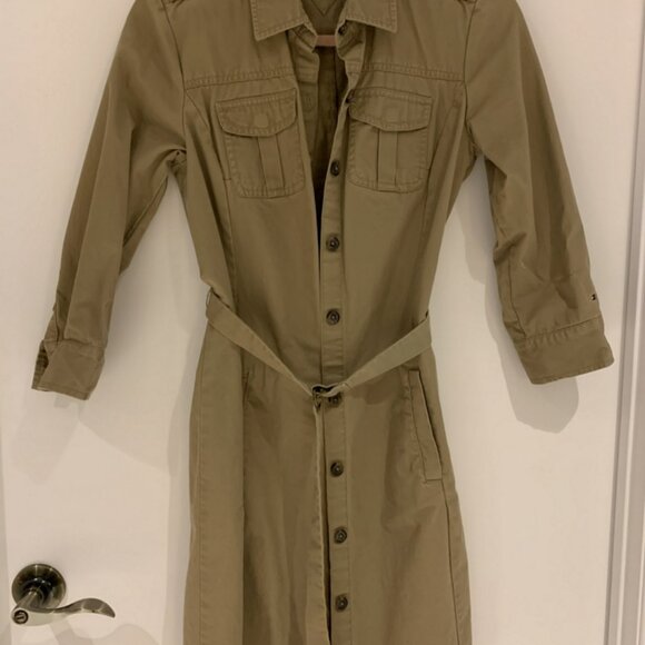 Tommy Hilfiger Casual Long Shirt Beige Small - Picture 2 of 11